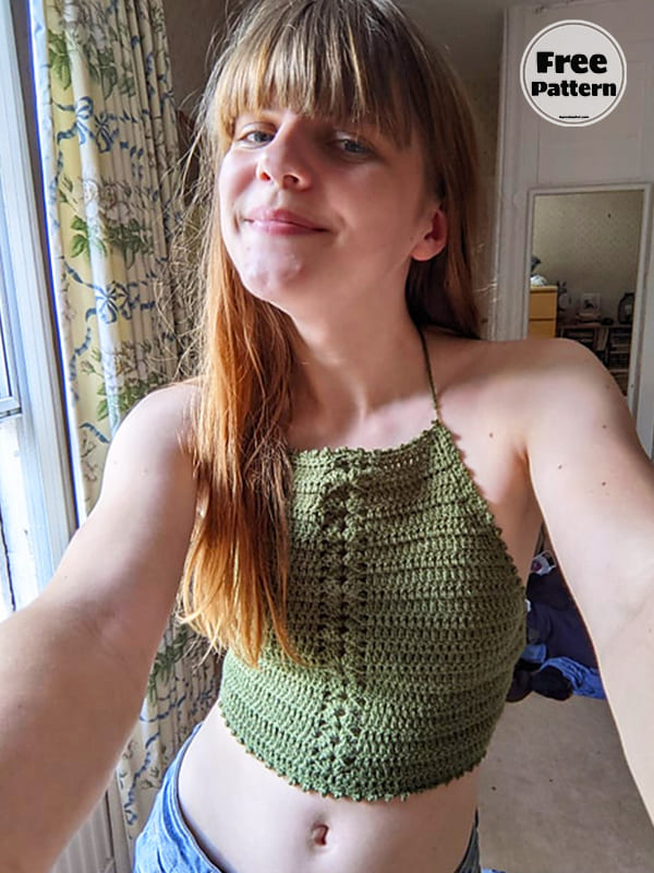 Easy Summer Crochet Halter Neck Top Free Pattern