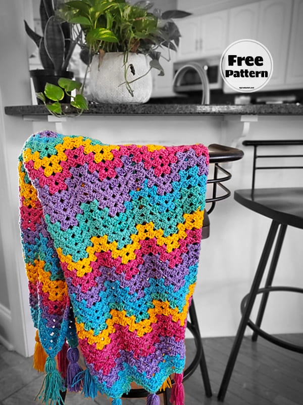 Granny Ripple Blanket Crochet Pattern Free 