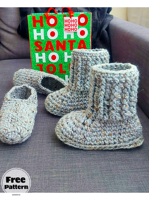 Plush Crochet House Slippers Free Pattern 