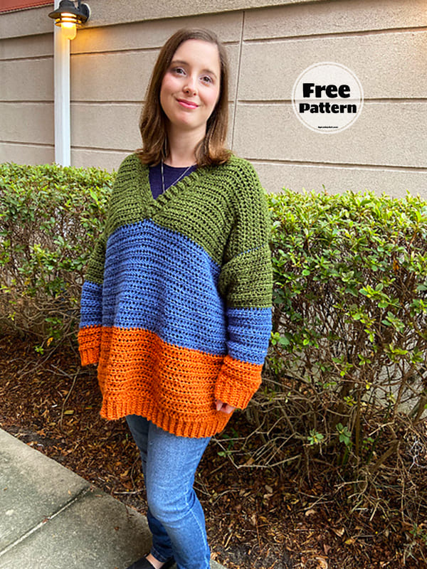 Simple Slouchy Sweater Crochet Pattern Free 