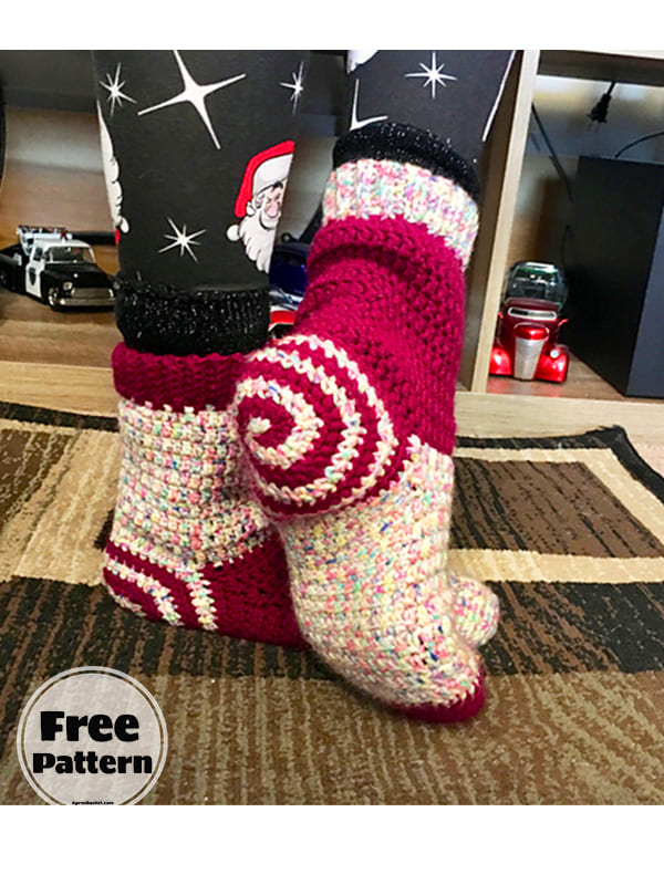 Spiral Free Sock Pattern Crochet PDF