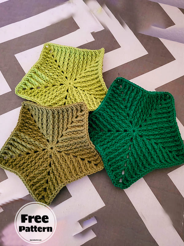 Star Crochet Dishcloth Free Pattern