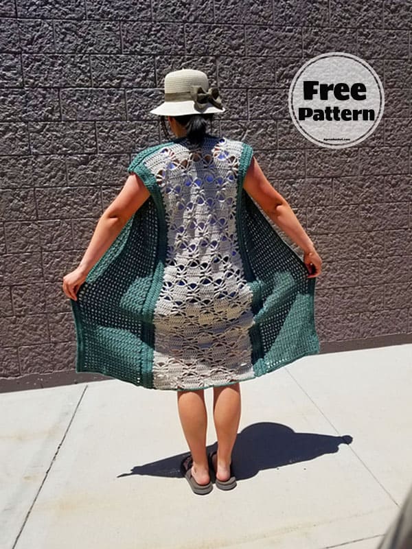 Long Free Crochet Summer Vest Pattern