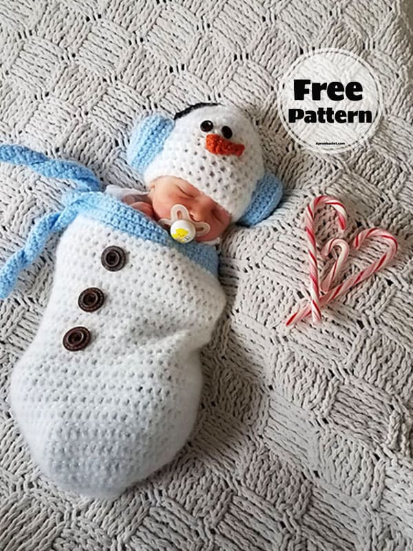 Snowman Free Infant Cocoon Crochet Pattern