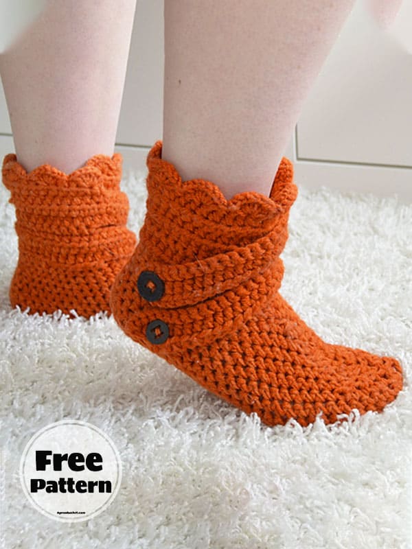 Winter Free Slipper Boot Crochet Pattern