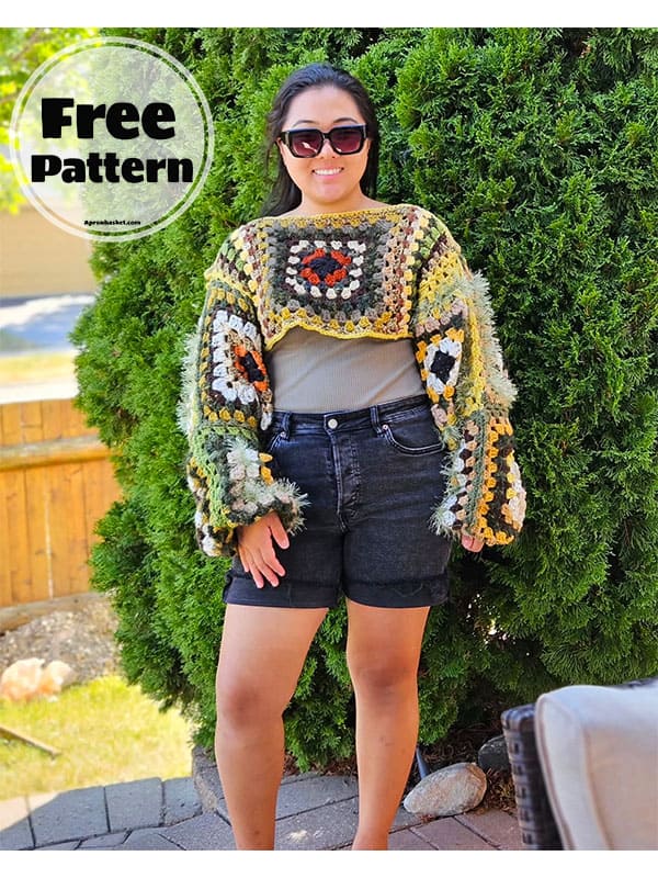 crochet granny square shrug